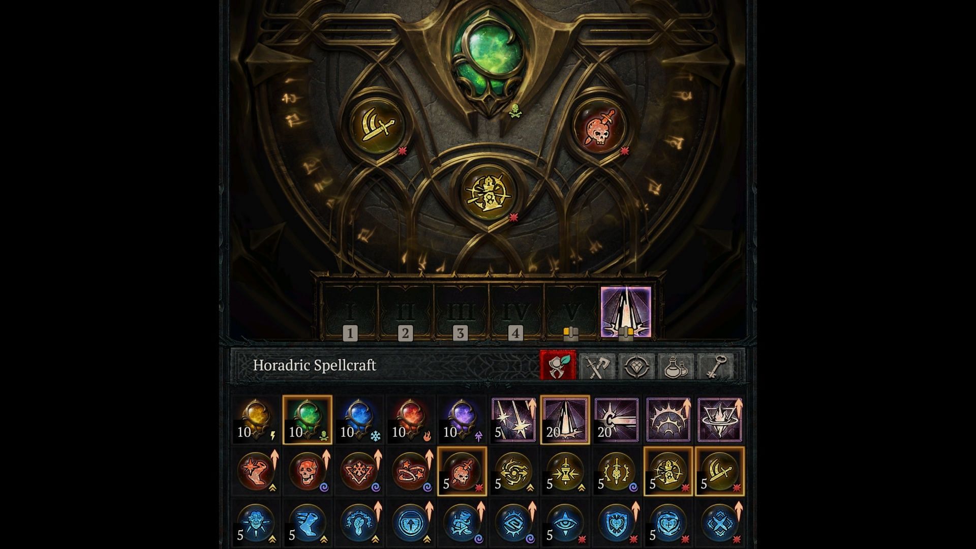 Here's your ideal setup for the Horadric Spell combo (Image via Blizzard Entertainment)